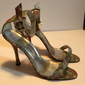Manolo Blahnik Brocade Sandals